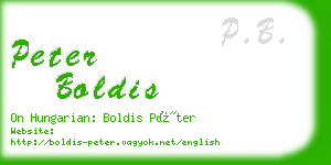 peter boldis business card